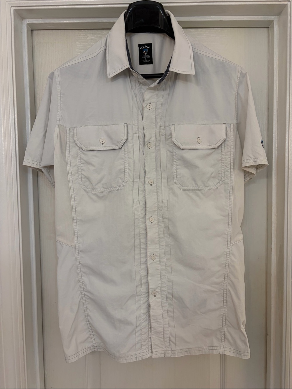 KÜHL Shirt Mens Medium Airspeed Short Sleeve White Hiking Outdoor Nylon Kuhl